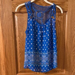 Mine Royal Blue Geometric Tank Top